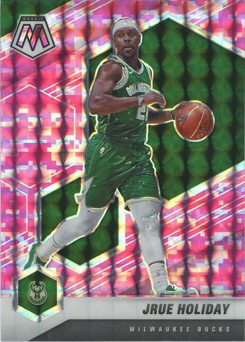 #156 Jrue Holiday - Milwaukee Bucks - 2020-21 Panini Mosaic - Mosaic Camo Pink Basketball