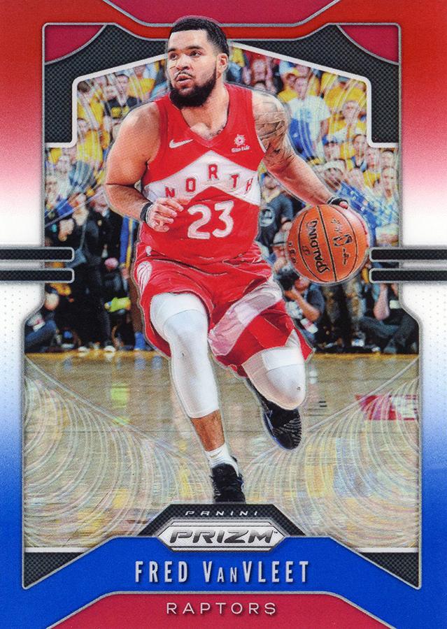 #157 Fred VanVleet - Toronto Raptors - 2019-20 Panini Prizm - Prizms Red White and Blue Basketball
