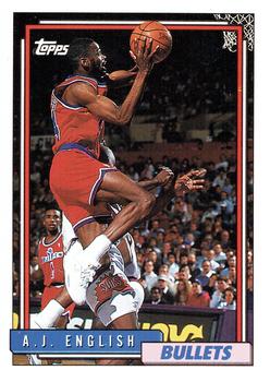 #157 A.J. English - Washington Bullets - 1992-93 Topps Basketball