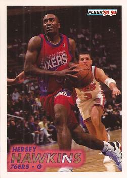 #157 Hersey Hawkins - Philadelphia 76ers - 1993-94 Fleer Basketball