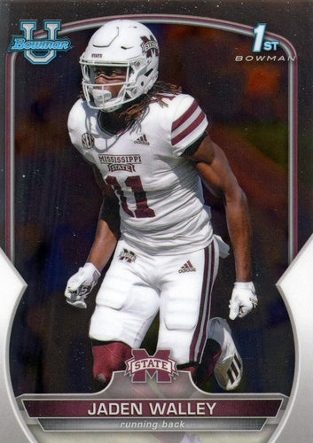 #15 Jaden Walley - Mississippi State Bulldogs - 2022 Bowman Chrome University Football