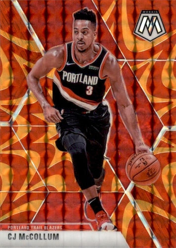 #15 CJ McCollum - Portland Trail Blazers - 2019-20 Panini Mosaic - Reactive Orange Basketball