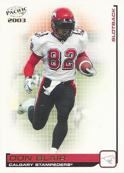 #15 Don Blair - Calgary Stampeders - 2003 Pacific CFL Football