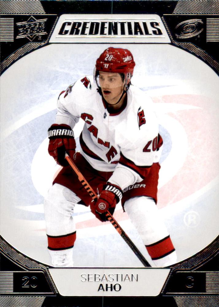#15 Sebastian Aho - Carolina Hurricanes - 2022-23 Upper Deck Credentials Hockey