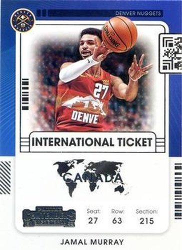 #15 Jamal Murray - Denver Nuggets - 2021-22 Panini Contenders - International Ticket Basketball