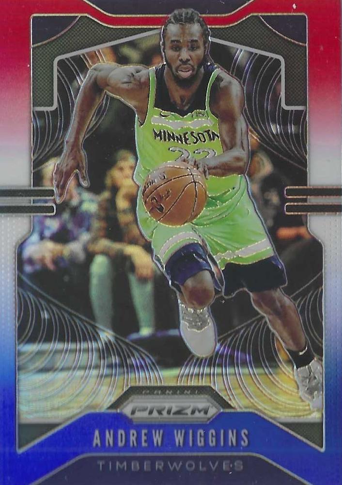 #160 Andrew Wiggins - Minnesota Timberwolves - 2019-20 Panini Prizm - Prizms Red White and Blue Basketball