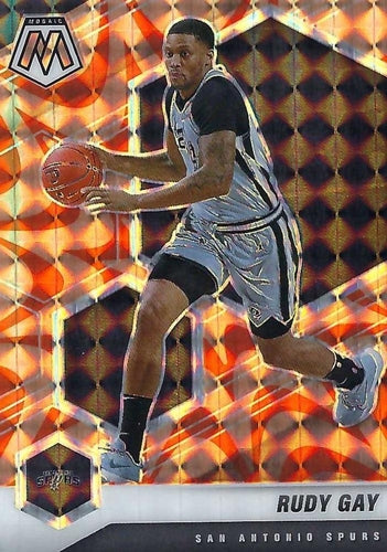 #160 Rudy Gay - San Antonio Spurs - 2020-21 Panini Mosaic - Mosaic Reactive Orange Basketball