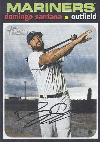 #160 Domingo Santana - Seattle Mariners - 2020 Topps Heritage Baseball