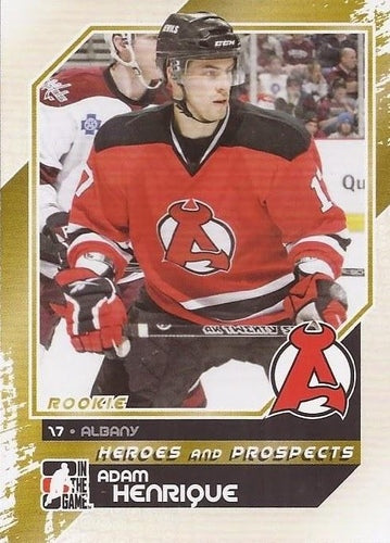 #160 Adam Henrique - Albany Devils - 2010-11 In The Game Heroes and Prospects Hockey