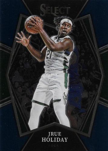 #163 Jrue Holiday - Milwaukee Bucks - 2021-22 Panini Select - Blue Basketball