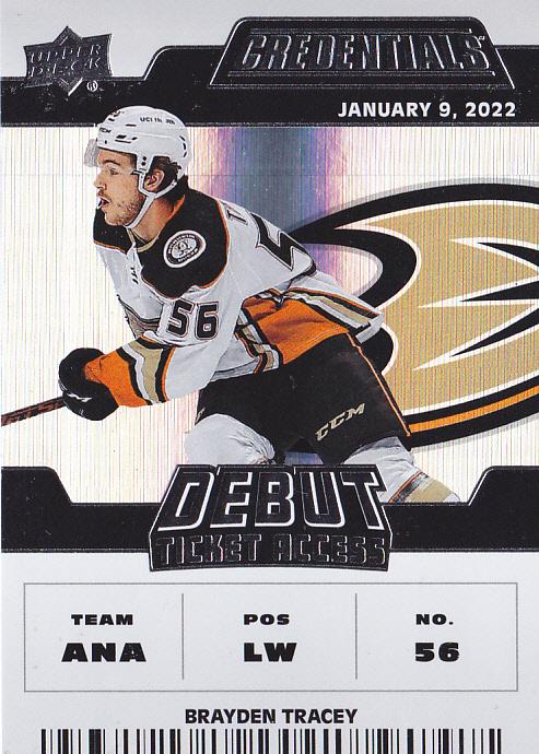#164 Brayden Tracey - Anaheim Ducks - 2022-23 Upper Deck Credentials Hockey