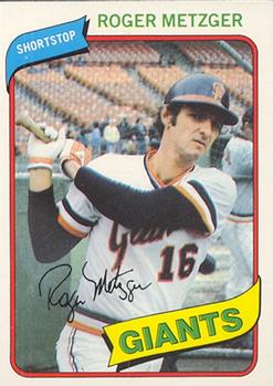 #164 Roger Metzger - San Francisco Giants - 1980 O-Pee-Chee Baseball