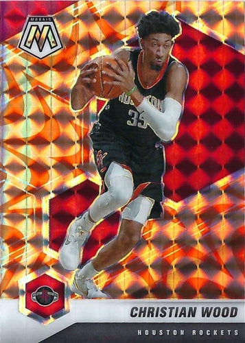 #165 Christian Wood - Houston Rockets - 2020-21 Panini Mosaic - Mosaic Reactive Orange Basketball