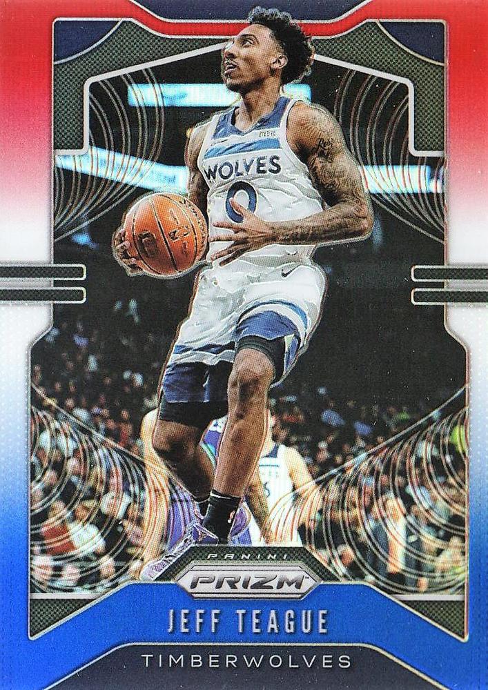 #165 Jeff Teague - Minnesota Timberwolves - 2019-20 Panini Prizm - Prizms Red White and Blue Basketball