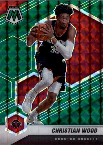 #165 Christian Wood - Houston Rockets - 2020-21 Panini Mosaic - Mosaic Green Basketball