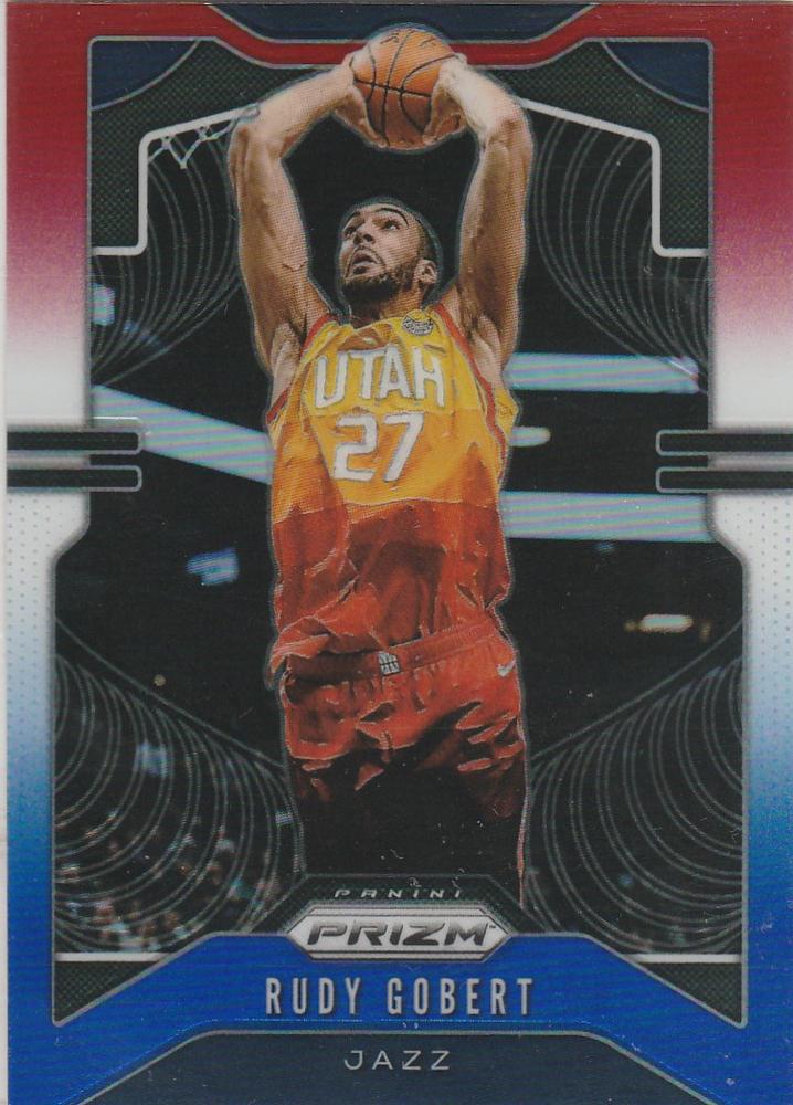 #168 Rudy Gobert - Utah Jazz - 2019-20 Panini Prizm - Prizms Red White and Blue Basketball