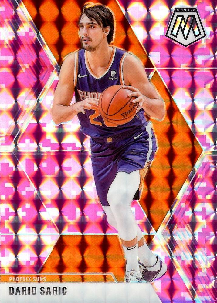 #168 Dario Saric - Phoenix Suns - 2019-20 Panini Mosaic - Camo Pink Basketball