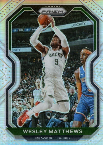 #168 Wesley Matthews - Milwaukee Bucks - 2020-21 Panini Prizm - Silver Prizms Basketball
