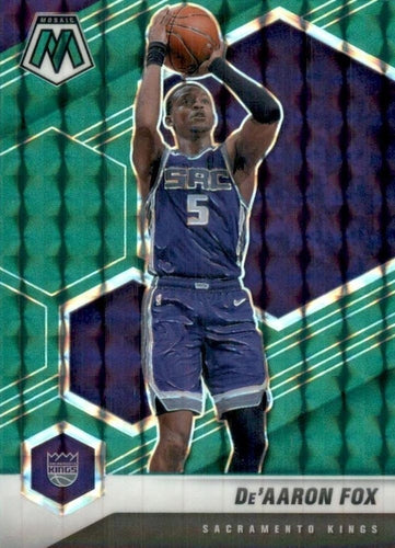 #168 De'Aaron Fox - Sacramento Kings - 2020-21 Panini Mosaic - Mosaic Green Basketball