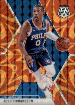 #169 Josh Richardson - Philadelphia 76ers - 2019-20 Panini Mosaic - Reactive Orange Basketball