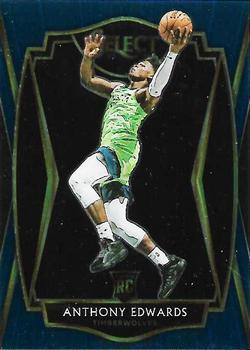 #169 Anthony Edwards - Minnesota Timberwolves - 2020-21 Panini Select - Blue Basketball