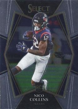 #169 Nico Collins - Houston Texans - 2021 Panini Select - Black and Gold Prizm Die Cut Football
