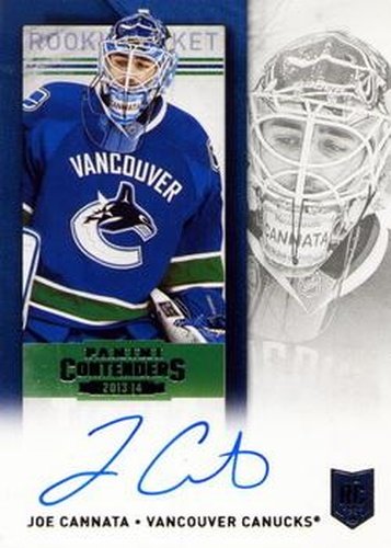 #169 Joe Cannata - Vancouver Canucks - 2013-14 Panini Contenders Hockey