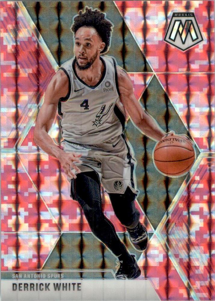 #16 Derrick White - San Antonio Spurs - 2019-20 Panini Mosaic - Camo Pink Basketball