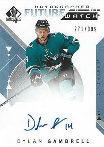 #172 Dylan Gambrell - San Jose Sharks - 2018-19 SP Authentic Hockey