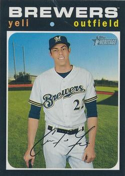 #174d Christian Yelich - Milwaukee Brewers - 2020 Topps Heritage Baseball