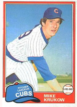 #176 Mike Krukow - Chicago Cubs - 1981 O-Pee-Chee - Gray Back Baseball