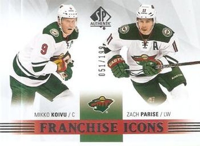 #176 Mikko Koivu / Zach Parise - Minnesota Wild - 2015-16 SP Authentic Hockey