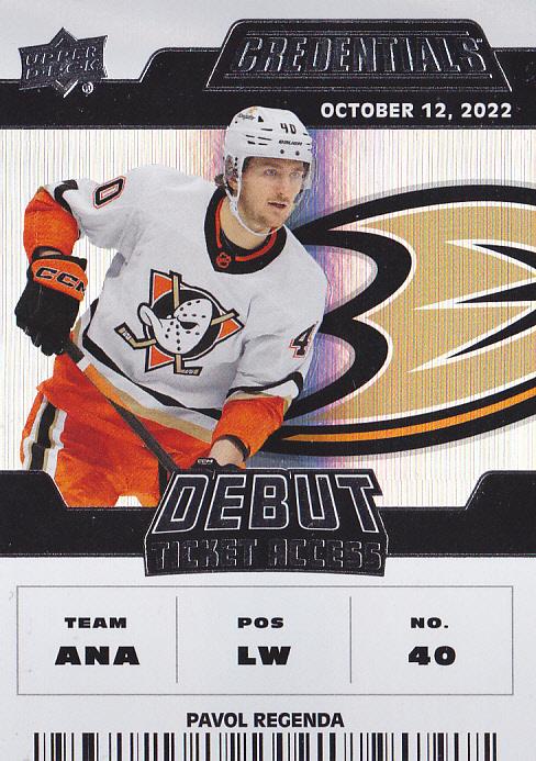 #176 Pavol Regenda - Anaheim Ducks - 2022-23 Upper Deck Credentials Hockey