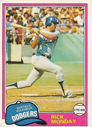 #177 Rick Monday - Los Angeles Dodgers - 1981 O-Pee-Chee - Gray Back Baseball