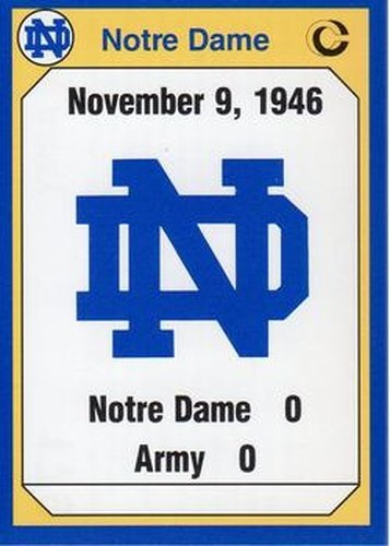 #179 1946 Army - Notre Dame Fighting Irish - 1990 Collegiate Collection Notre Dame Football