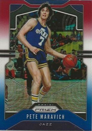 #17 Pete Maravich - Utah Jazz - 2019-20 Panini Prizm - Prizms Red White and Blue Basketball
