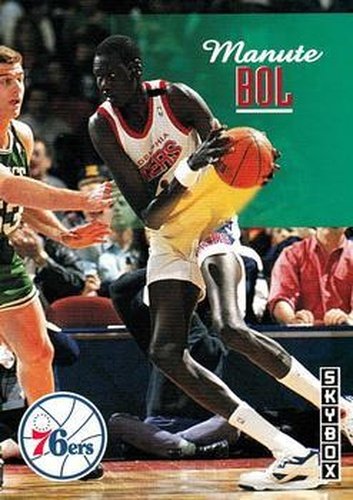 #180 Manute Bol - Philadelphia 76ers - 1992-93 SkyBox Basketball