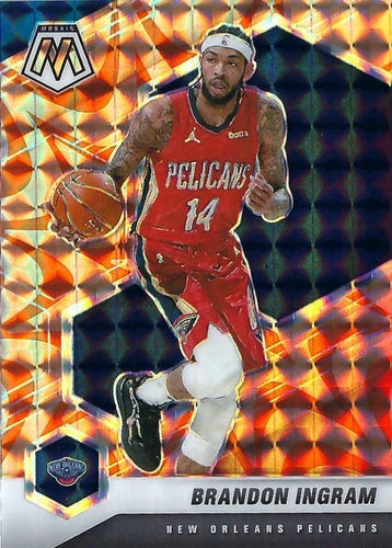 #184 Brandon Ingram - New Orleans Pelicans - 2020-21 Panini Mosaic - Mosaic Reactive Orange Basketball