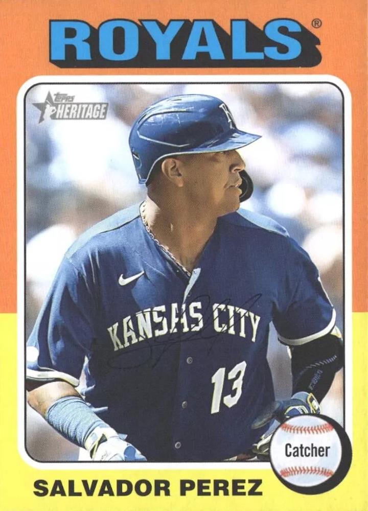 #185b Salvador Perez - Kansas City Royals - 2024 Topps Heritage Baseball