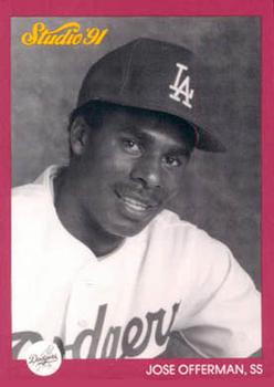 #186 Jose Offerman - Los Angeles Dodgers - 1991 Studio Baseball