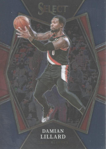 #186 Damian Lillard - Portland Trail Blazers - 2021-22 Panini Select - Blue Basketball
