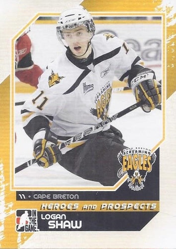 #186 Logan Shaw - Cape Breton Screaming Eagles - 2010-11 In The Game Heroes and Prospects Hockey