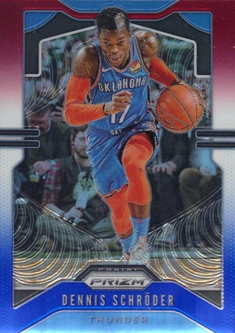 #186 Dennis Schroder - Oklahoma City Thunder - 2019-20 Panini Prizm - Prizms Red White and Blue Basketball