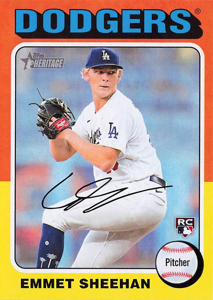 #187 Emmet Sheehan - Los Angeles Dodgers - 2024 Topps Heritage Baseball