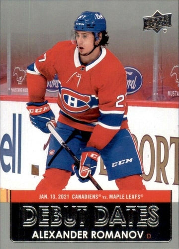 #DD-18 Alexander Romanov - Montreal Canadiens - 2021-22 Upper Deck - Debut Dates Hockey