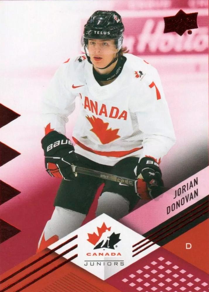 #18 Jorian Donovan - Canada - 2024 Upper Deck Team Canada Juniors - Red Foil Hockey