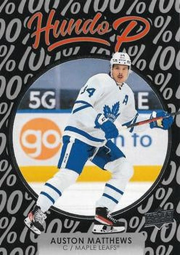 #HP-18 Auston Matthews - Toronto Maple Leafs - 2021-22 Upper Deck - Hundo P Hockey