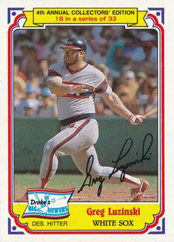 #18 Greg Luzinski - Chicago White Sox - 1984 Topps Drake's Big Hitters Baseball