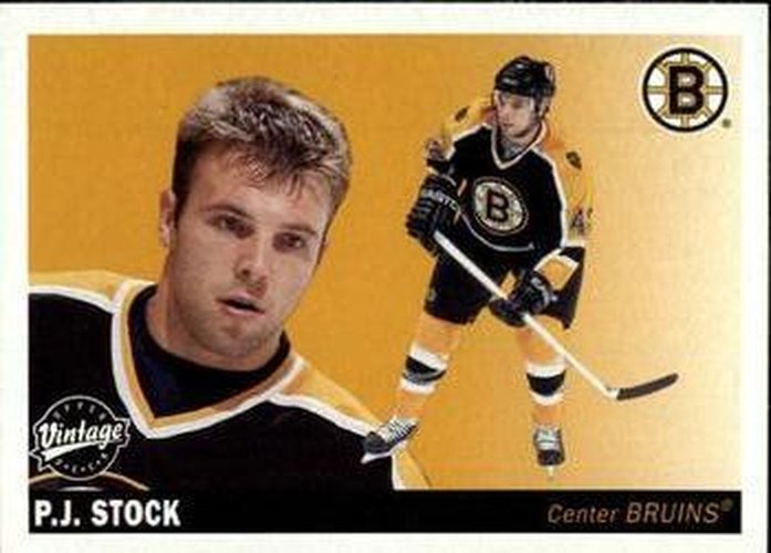 #18 P.J. Stock - Boston Bruins - 2002-03 Upper Deck Vintage Hockey
