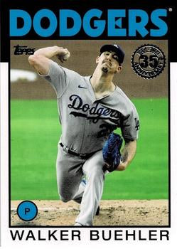 #86B-18 Walker Buehler - Los Angeles Dodgers - 2021 Topps - 1986 Topps Baseball 35th Anniversary Series One Baseball